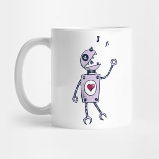 Happy Singing Cartoon Robot Mug